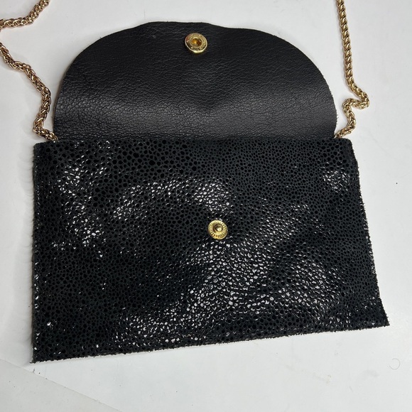 SORIAL New York Black Glossed Pebbled Leather Mini Crossbody Bag - Picture 6 of 8